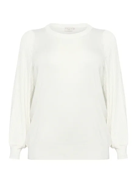 KAFFE CURVE Pulover KC Lini natural alb