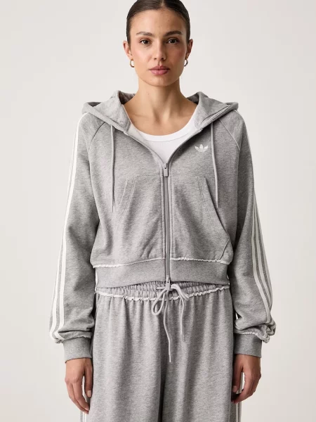 Суичър с качулка Adidas Originals с качулка сиво