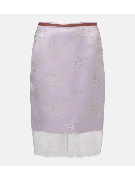 Haftowana spódnica skórzana Jacques Wei do kolan szara