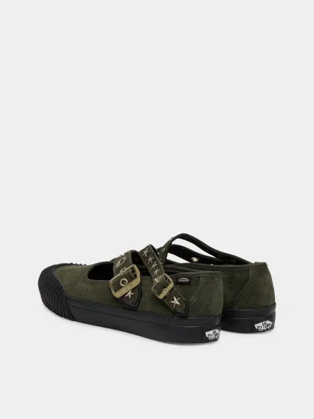 Балетки Vans с ремешками зеленые