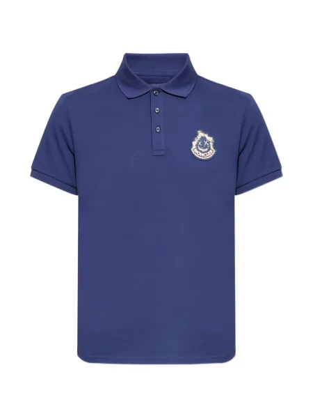 Tricou polo Moncler cu autograf albastru