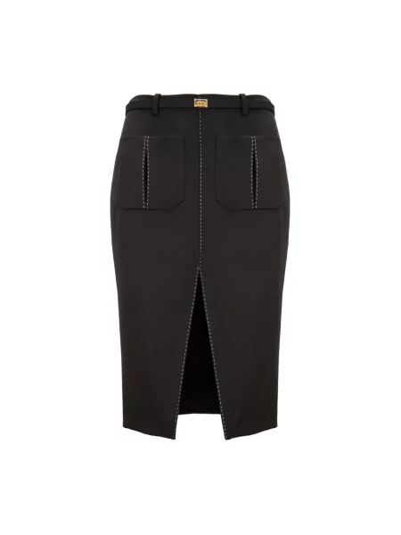 Osłona spódnica ołówkowa Elisabetta Franchi wełniana czarna