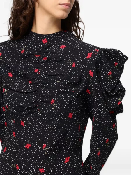 Rochie mini Mar De Margaritas cu model floral cu imagine negru
