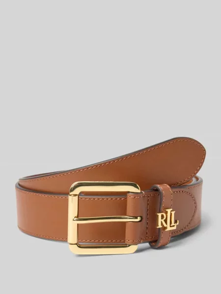 Pasek ze skóry bydlęcej z aplikacją z logo Lauren Ralph Lauren