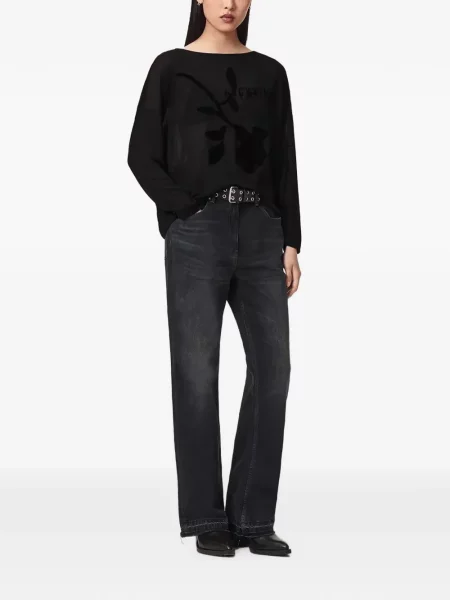 Top Allsaints cu model floral negru