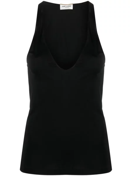 Top Saint Laurent din satin negru