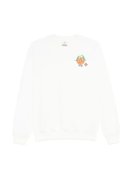 Bluza nierozpinana Casablanca z okrągłym dekoltem biała