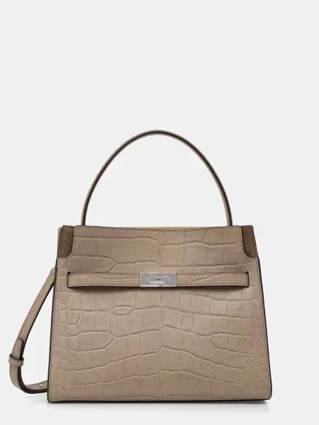 Tory Burch geantă de damă din piele Lee Radziwill bej