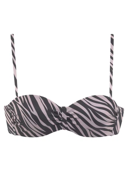 LASCANA Bikini zgornji del Kaa temno bež črna