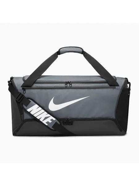 Чанта за тренировки Nike Brasilia 95 60 л сиво/бяло бяло