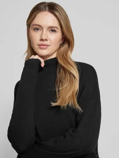 Bluza z prążkowanymi wykończeniami Street One czarna