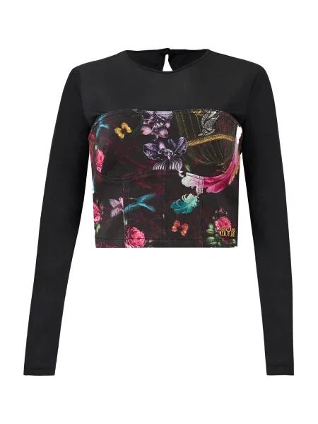 Versace Jeans Couture Tričko modrozelená / žltá / ružová čierna