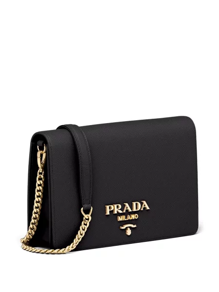 Geantă de mână Prada din piele cu autograf negru
