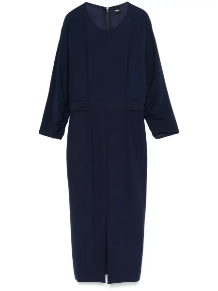 Sukienka midi Boss do kolan garniturowa niebieska