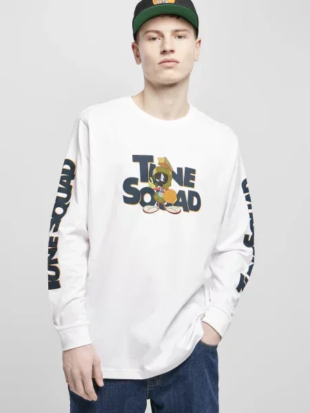 Tricou Mister Tee cu mâneci lungi alb