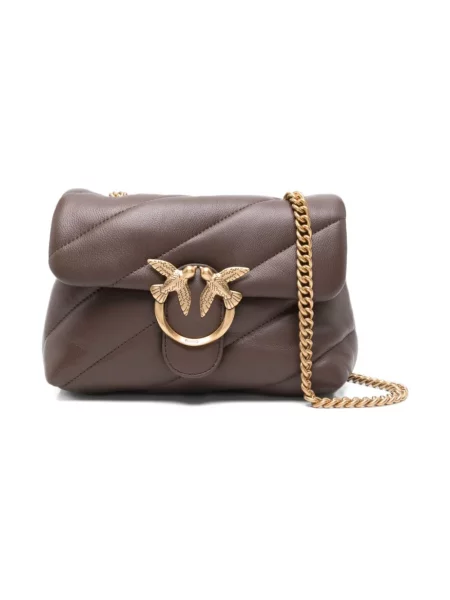 PINKO Torebki Kobieta ONE SIZE Skóra Mini Love Bag Puff Torba na ramię brązowy