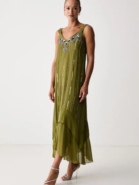 Hoss Intropia rochie din vâscoză verde