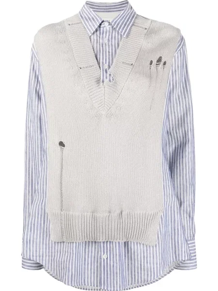 Dzianinowa koszula Maison Margiela niebieska