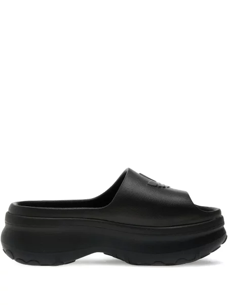 Papuci Adidas din piele de căprioară cu platformă verde