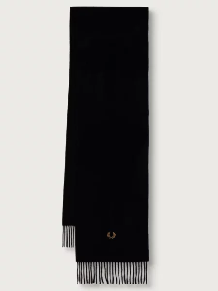 Fred Perry κασκόλ μάλλινο μαύρο