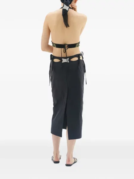 Fusta maxi Ruibuilt cu broderie negru