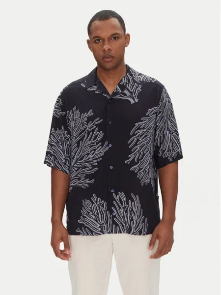 BOSS Риза Lapisy_M Тъмносин оранжево