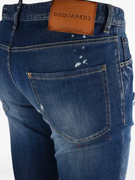 Ursuleț de pluș blugi Dsquared2 zdrențuiți albastru