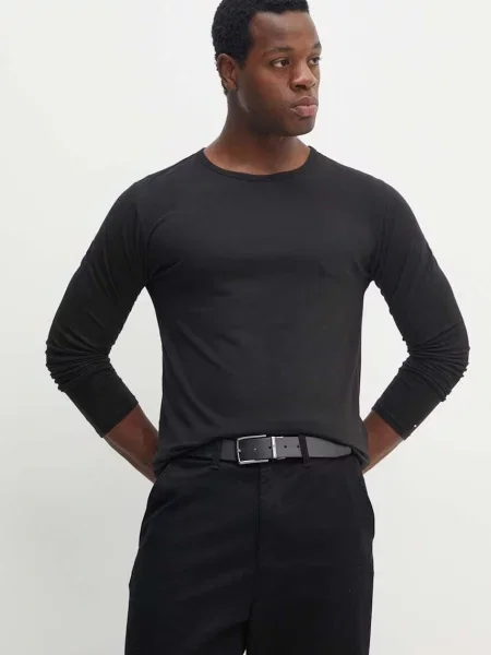 Tricou cu mânecă lungă Tommy Hilfiger negru