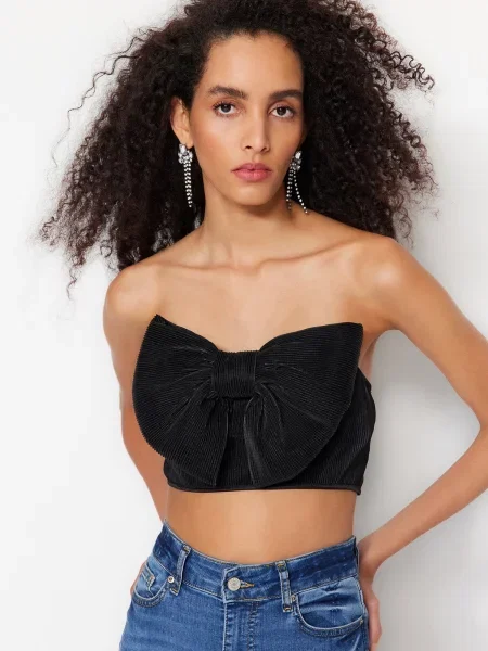 Decupat sutien Trendyol tricotate negru
