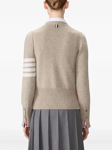 Cardigan Thom Browne cu dungi cu decolteu în V