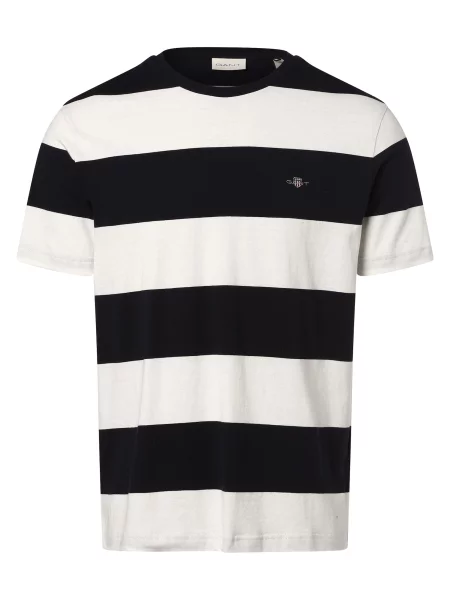 GANT Tricou negru alb