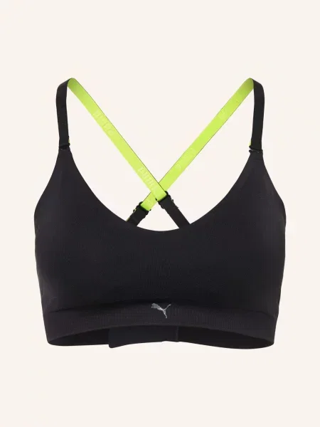 Puma Sportovní Podprsenka 3d Knit / neonově žlutá černá