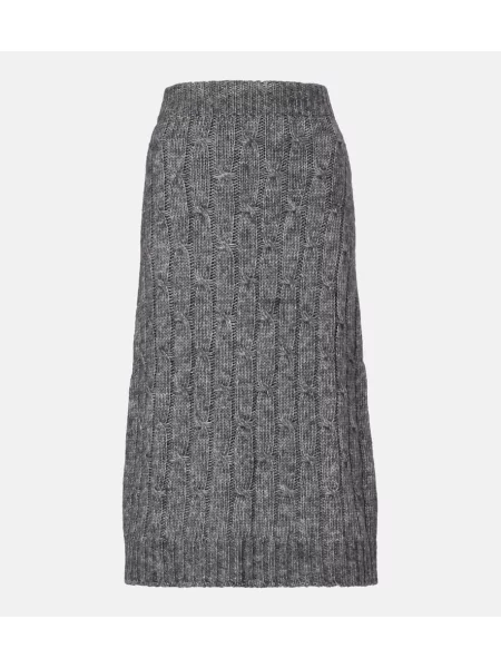 Fustă midi 's Max Mara de lână până la genunchi gri