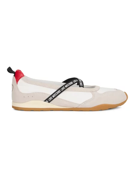 Balerinki Love Moschino skórzane różowe