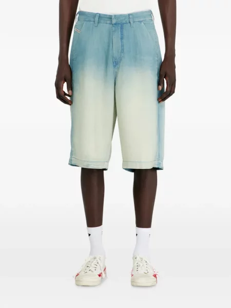 Pantaloni scurți din denim Diesel cu gradient albastru