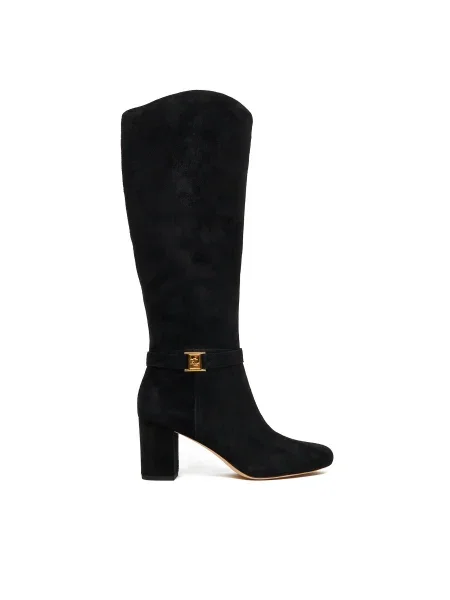 Велурени ботуши Lauren Ralph Lauren Kellie Tl Hl с дебел черно