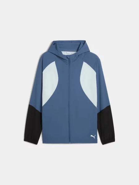 Демісезонна куртка PUMA Run Ultraweave Hooded Jacket комбінований верх синій