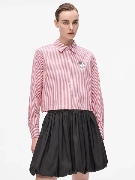 Karl Lagerfeld cămașă din roșu cu guler clasic regular roz