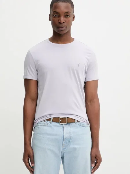 AllSaints basic tričko fialové