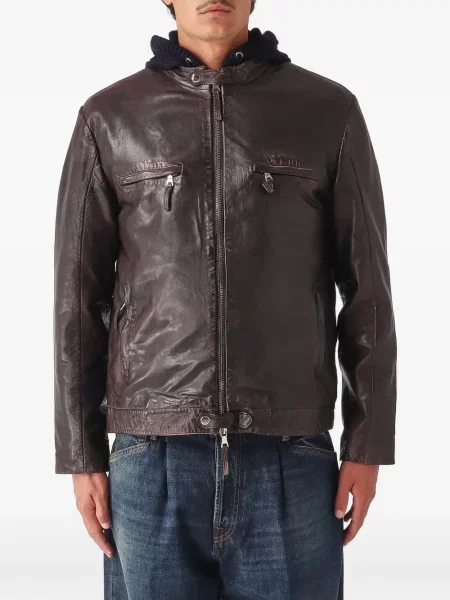 Odinė striukė The Jack Leathers ruda