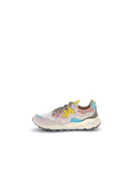 Sneakersy Flower Mountain zamszowe w kwiatki różowe