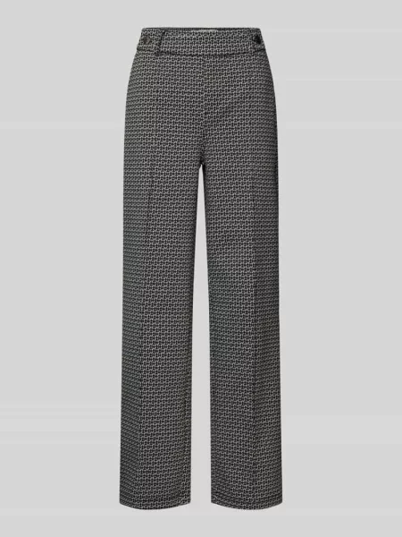 Spodnie materiałowe z wpuszczanymi w stylu francuskim Street One czarne