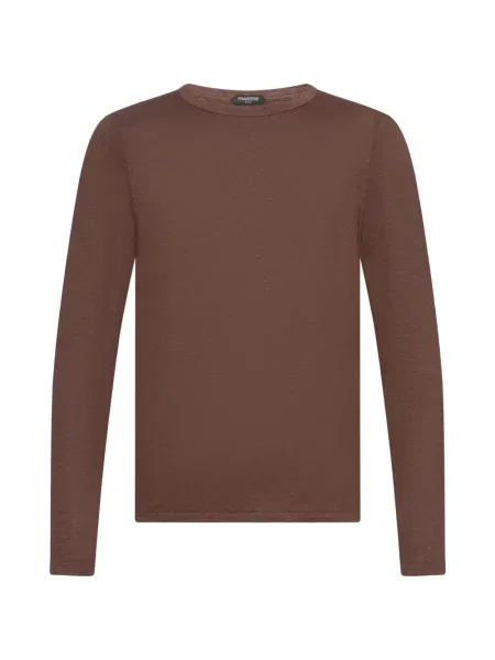 Tricou Franzese Collection cu decolteu rotund maro