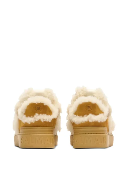 Sneakerși Balmain din piele de căprioară maro