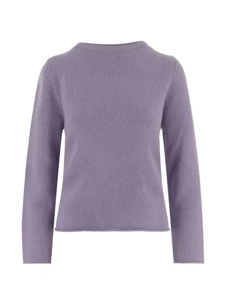 Lung pulover Allude cu decolteu rotund violet