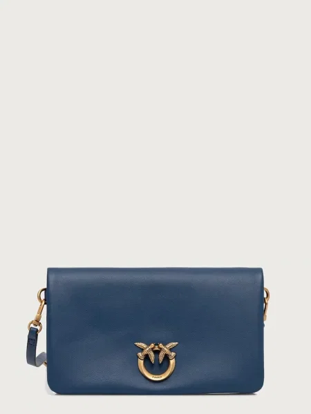 Pinko geantă crossbody pentru femei din piele albastru