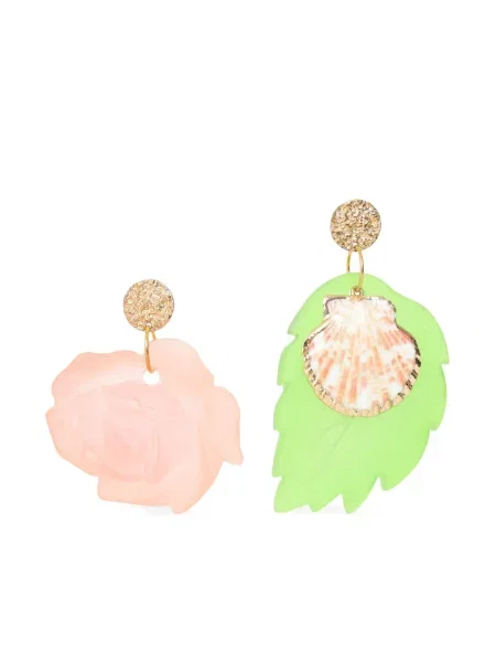 Cercei Amir Slama cu model floral roz