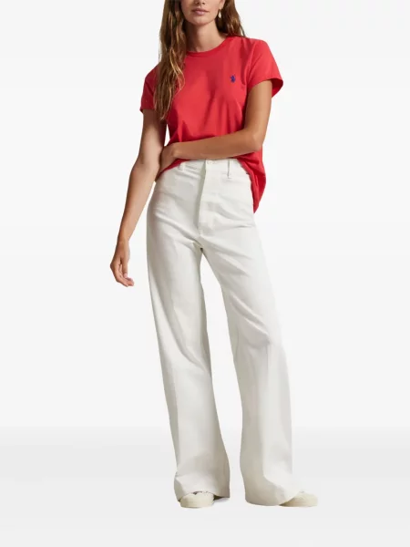 Zateplené pruhované tričko Polo Ralph Lauren s výšivkou zelené