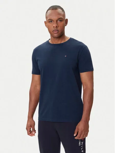 Tommy Hilfiger T-Shirt Σκούρο μπλε Regular Fit λευκό