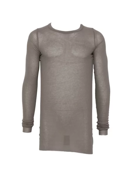 Lung tricou Rick Owens tricotate gri